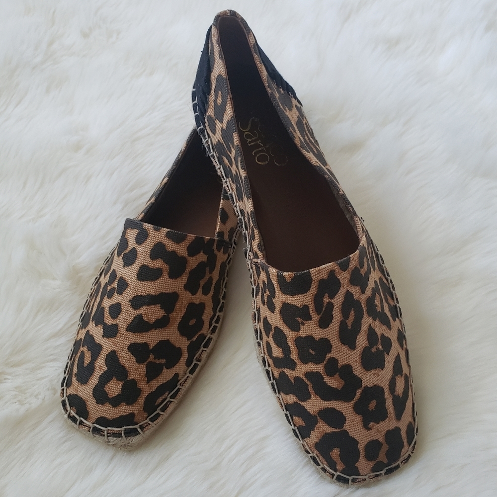 Franco Sarto Leopard Print Espadrilles - size 8